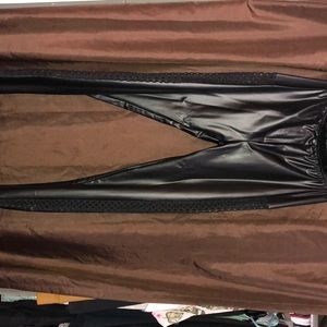 Faux leather with open mesh pants never worn